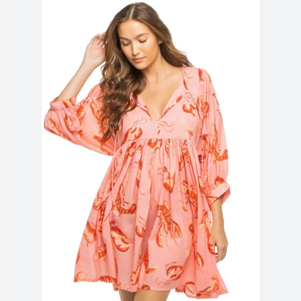 FARM Rio Pink and Orange Mini Dress